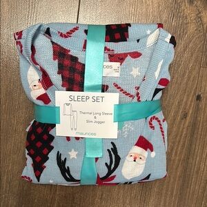 Maurices womens Pajamas - Blue Santa and Reindeer Sleep Set